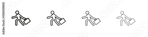 Going to work icon simple black vectors pack. Design infographic element