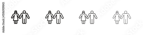 Girlfriend icon simple black vectors pack. Design infographic element