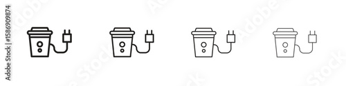 Garbage disposal icon simple black vectors pack. Design infographic element