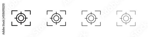 Focus icon simple black vectors pack. Design infographic element