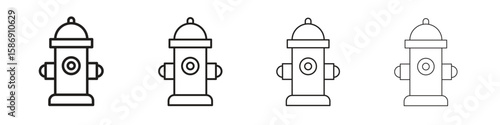 Fire hydrant icon simple black vectors pack. Design infographic element