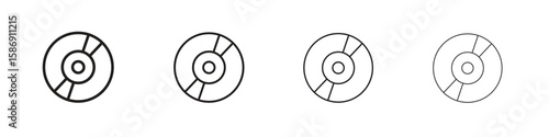 DVD icon simple black vectors pack. Design infographic element