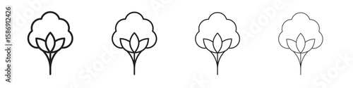Cotton icon simple black vectors pack. Design infographic element
