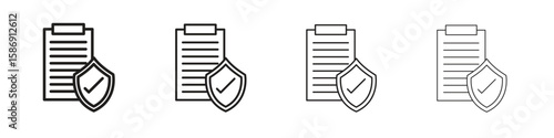 Contract coverage icon simple black vectors pack. Design infographic element