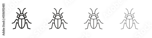 Cockroach icon simple black vectors pack. Design infographic element