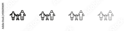 Child custody icon simple black vectors pack. Design infographic element