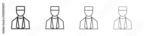 Cashier icon simple black vectors pack. Design infographic element