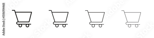 Cart icon simple black vectors pack. Design infographic element