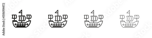Caravel icon simple black vectors pack. Design infographic element