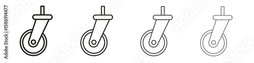 Cart trolley wheel icon simple black vectors pack. Design infographic element