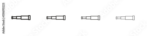 Boat Telescope icon simple black vectors pack. Design infographic element