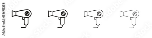 Blow dryer icon simple black vectors pack. Design infographic element