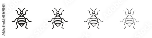 Bedbug icon simple black vectors pack. Design infographic element