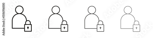 Authentication icon simple black vectors pack. Design infographic element