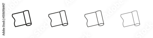 Aluminum foil icon simple black vectors pack. Design infographic element