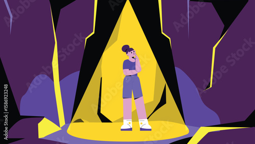 Bold Woman in Spotlight