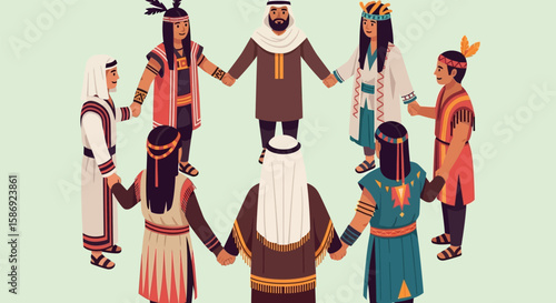 Diverse Cultures Holding Hands Together