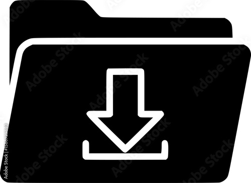 folder download vector flat icon
