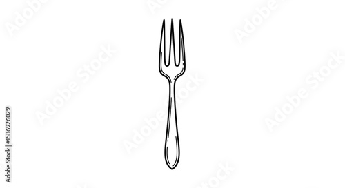Vector fork illustration utensil drawing cutlery kitchenware dining equipment restaurant silverware flatware 100 mm