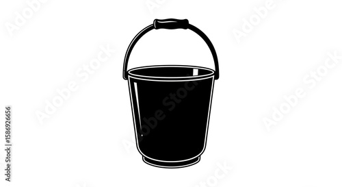 Vector find black bucket vector graphic, metal bucket illustration, water bucket image, bucket for cleaning 100