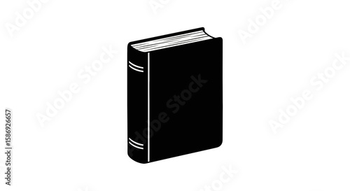 Vector black book vector illustration for education reading literature and library design with blank cover object