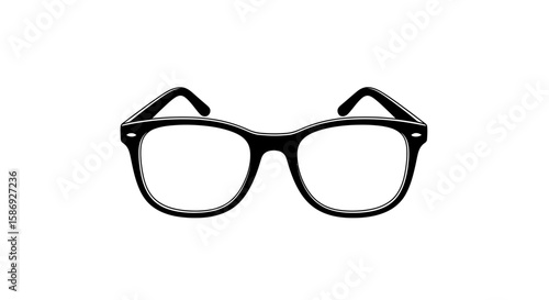 Vector black frame glasses vector illustration for eyewear fashion style accessory vision optical eye care design