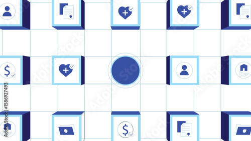 Clean Blue and White Icon Set for Digital Marketing and Customer Engagement