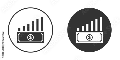 capital gain icon in modern minimalistic flat versions