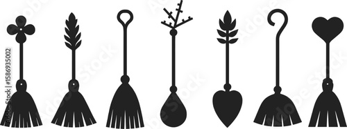 Various decorative tassels and brooms floral wheat