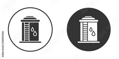 Water tank icon in modern minimalistic flat versions
