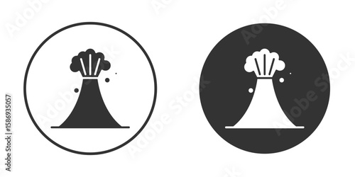Volcano icon in modern minimalistic flat versions