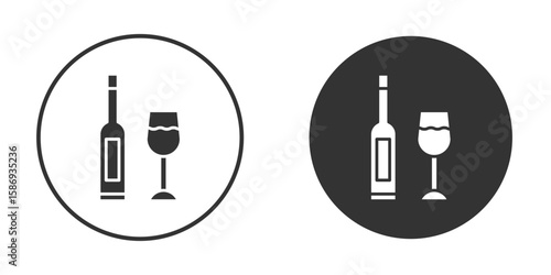 Vodka icon in modern minimalistic flat versions