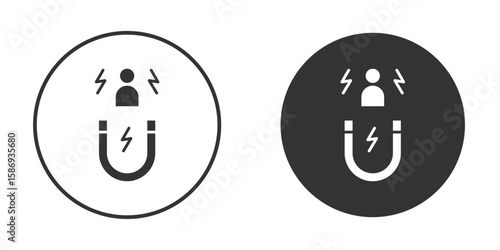 User engagement icon in modern minimalistic flat versions