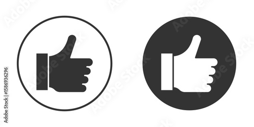Thumb up icon in modern minimalistic flat versions