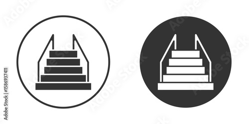 Stairs icon in modern minimalistic flat versions