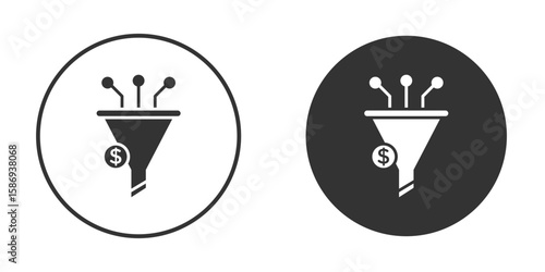 Sales funnel icon in modern minimalistic flat versions
