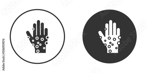 Rash hand icon in modern minimalistic flat versions