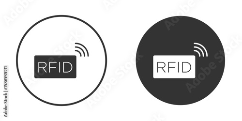 RFID icon in modern minimalistic flat versions
