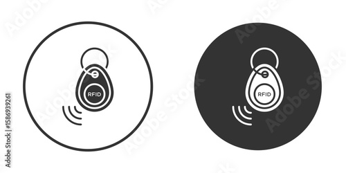 RFID key tag icon in modern minimalistic flat versions