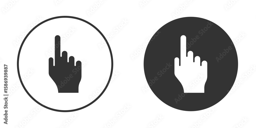 Fototapeta premium Pointing hand icon in modern minimalistic flat versions