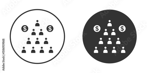 Ponzi scheme icon in modern minimalistic flat versions
