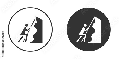 People Climbing icon in modern minimalistic flat versions
