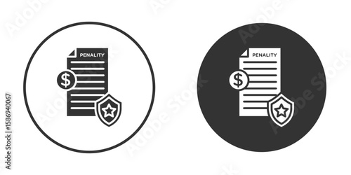 Penalty icon in modern minimalistic flat versions