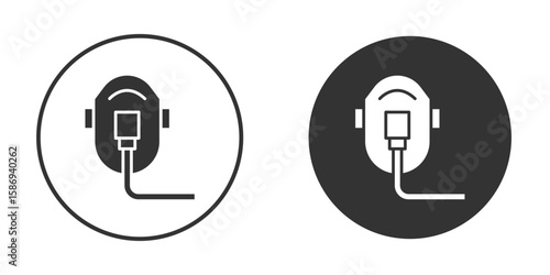 Oxygen mask icon in modern minimalistic flat versions