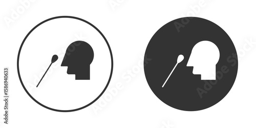 Nasal swab icon in modern minimalistic flat versions