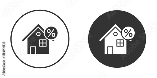 Mortgage rate icon in modern minimalistic flat versions
