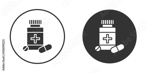 Medicine bottle icon in modern minimalistic flat versions