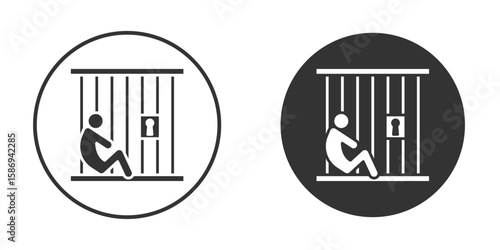 Jail icon in modern minimalistic flat versions