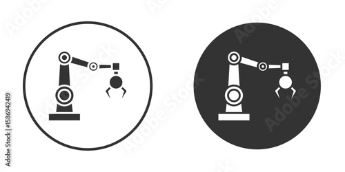 Industrial robot icon in modern minimalistic flat versions