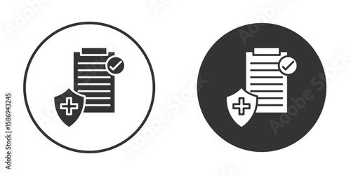 Health insurance icon in modern minimalistic flat versions